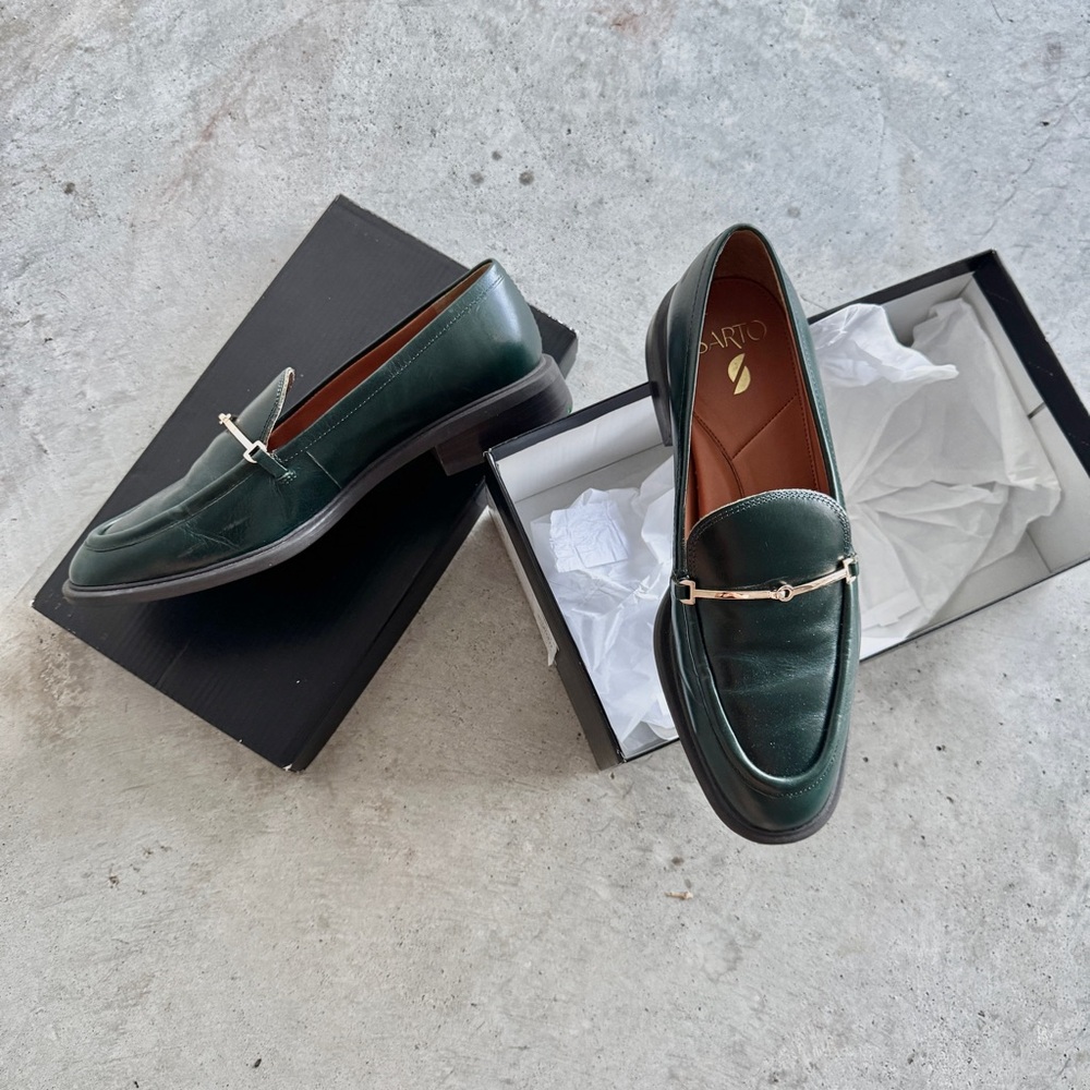 Talbots Jungle Green Ryan Buckle Loafers